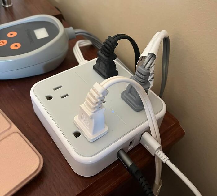 Back-To-School Dorm Life Hack: This Flat Plug Surge Protector Power Strip Lets You Plug In All The Things (Even Behind That Awkwardly Placed Bed)