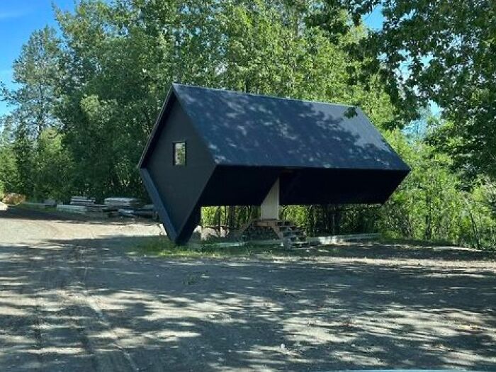 Random Creekside Cabin In Industrial Part Of Anchorage, Alaska