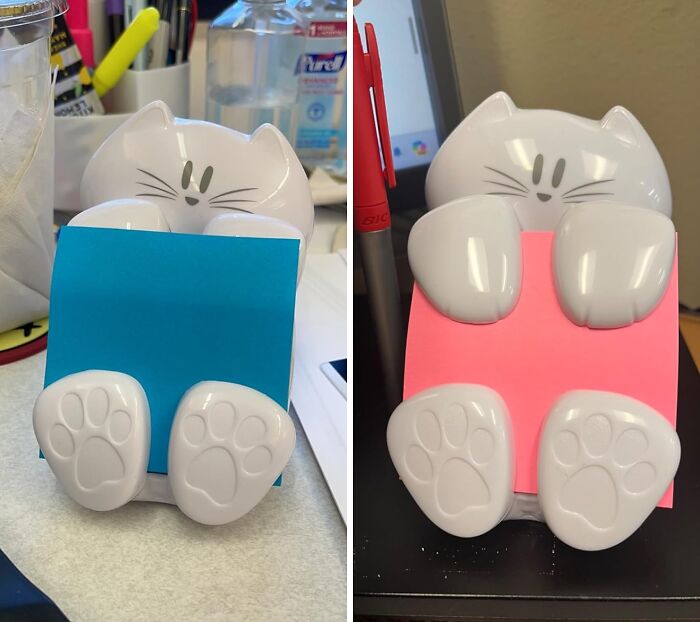 "Out Of Office, Currently Napping." Let This Post-It Pop-Up Note Dispenser Be Your Furry Spokesperson