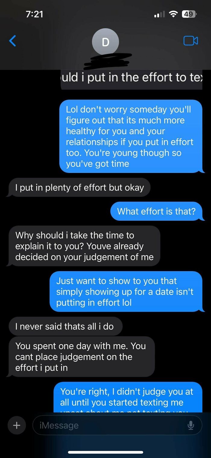 Went On One Date And She Hardly Talked The Entire Time So I Didn't Bother Following Up With Her. 19 Days Later She Texts Me