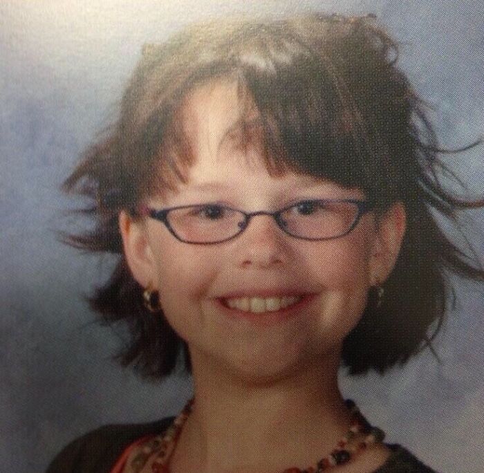 My Friends Yearbook Picture From 2nd Grade. Apparently She Used To Be A Lesbian Art Teacher