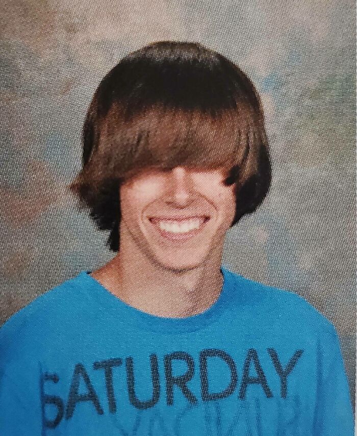 My Boyfriend's 10th Grade Picture Is Pure Rebellion. According To Him, His Mom Cried When She Received The Pictures Back