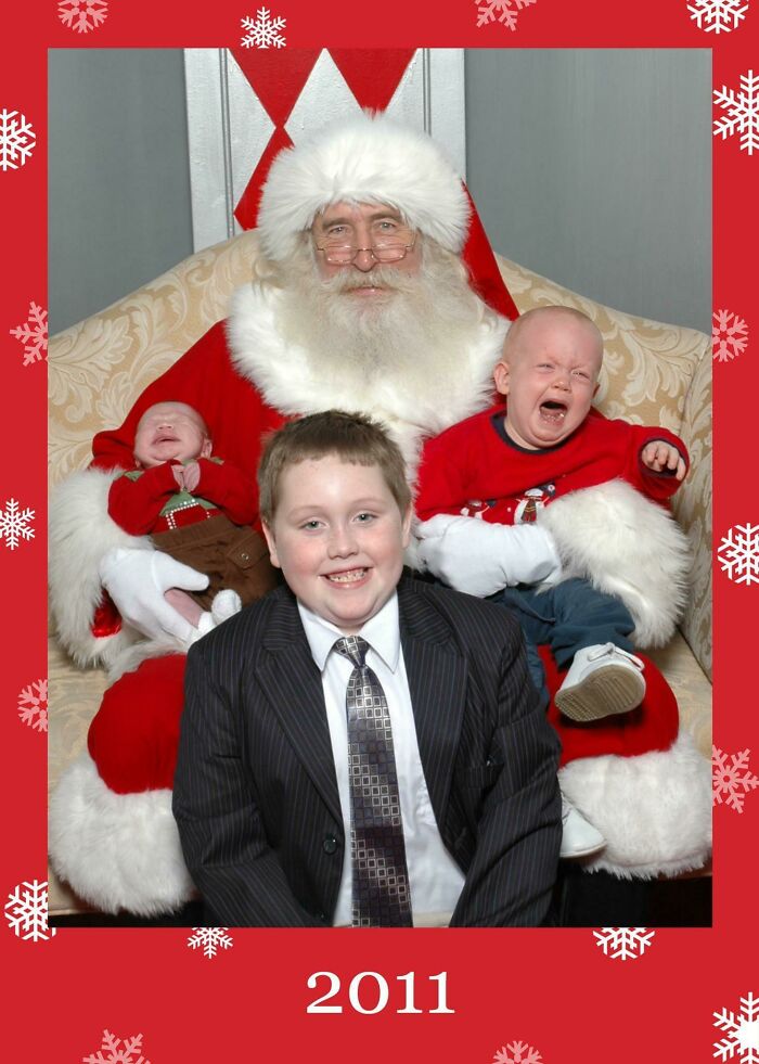 This Just Came Up On My Mom's Facebook Memories. I Insisted On Wearing A Suit Everywhere I Went Because I Had A Phase When I Was Younger Where I Wanted To Be The President, And For Years My Brother's Would Cry Every Time They Saw Santa