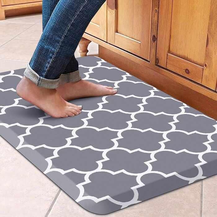 Aching Feet And Back Pain? Not On This Kitchen's Watch! This Cushioned Anti-Fatigue Mat Will Make You Feel Like You're Walking On Clouds While You Cook