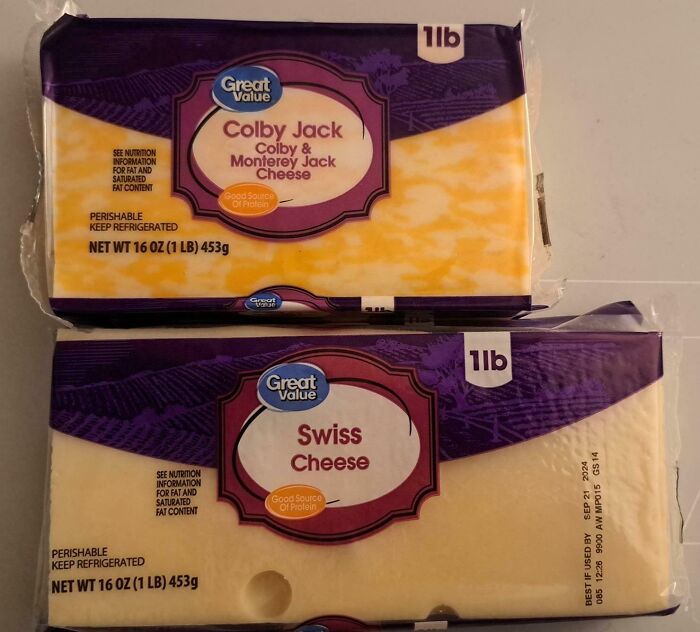 One Pound Of Colby Jack vs. One Pound Of Swiss