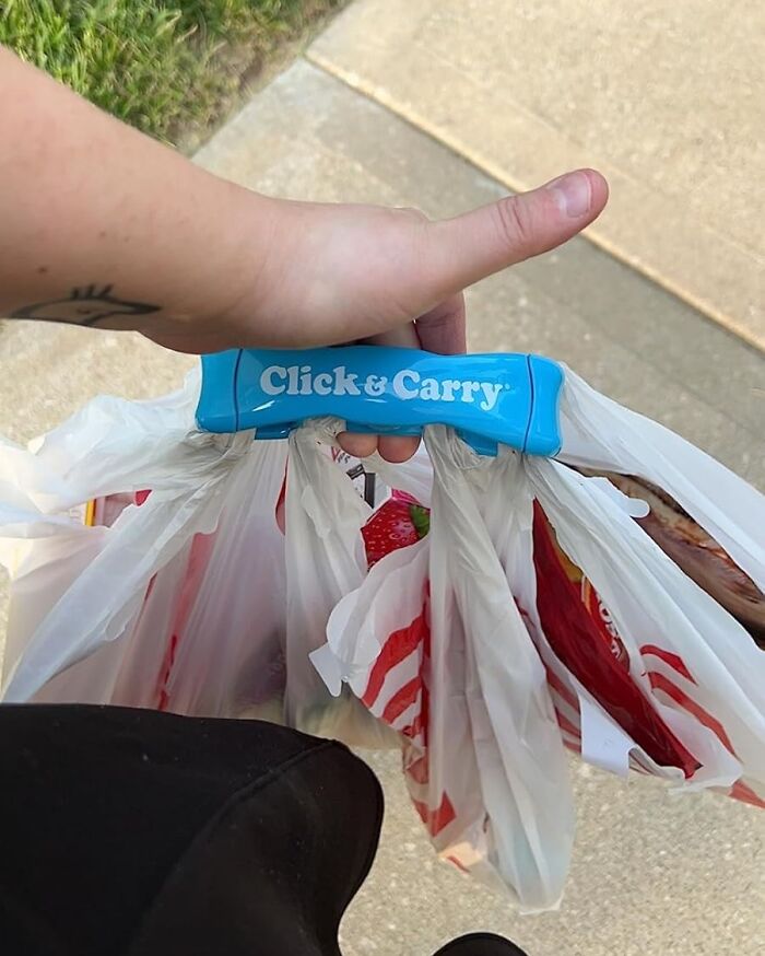 The Click & Carry Grocery Bag Carrier Will Make You Feel Like A Shopping Superhero, Carrying All Your Bags In One Trip Without Breaking A Sweat