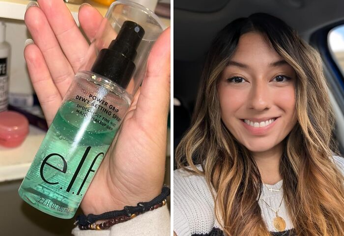 Ditch The Cakey Look And Embrace A Dewy Glow With This Power Grip Dewy Setting Spray - Your Makeup Will Stay Put Even If You're Sweating Like A Contestant On 'Survivor'