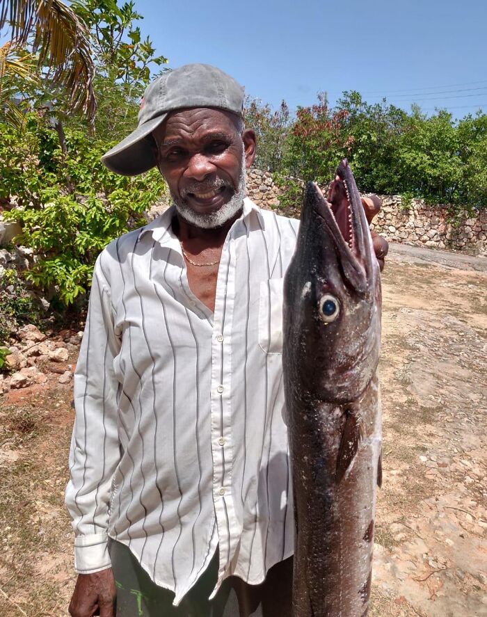 My Grandpa Caught A Barracuda And Is Kinda Proud