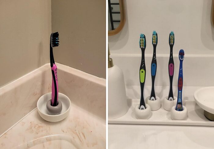 Brushing Your Teeth Just Got A Whole Lot Cuter Thanks To This Whimsical Couple Toothbrush Holder