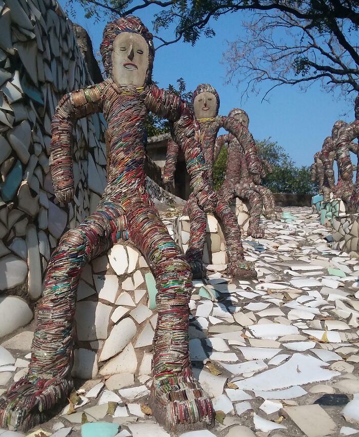 Nek Chand's Rock Garden, Chandigarh, India. He Turned 40 Acres Into A Museum Of Art Using Scrap Trash Found Around India. Such An Inspiration. There Is No Such Thing As Waste