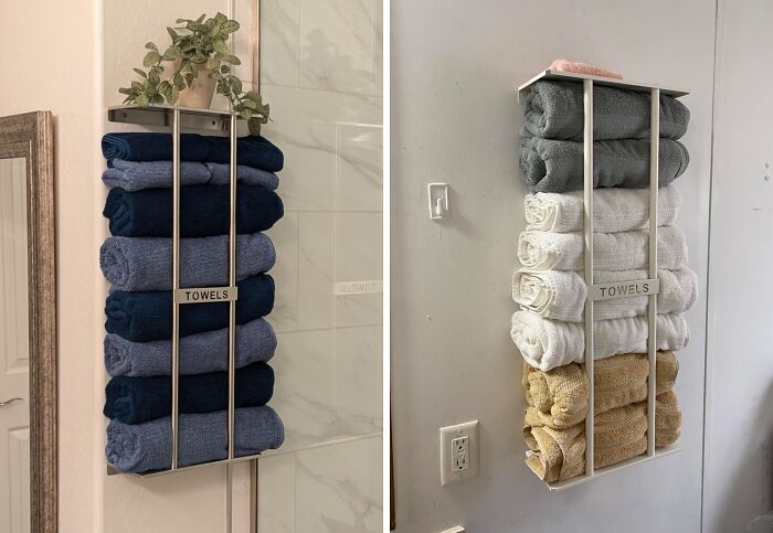 Roll With It! This Bathroom Towel Storage Rack Keeps Your Towels Tidy And Accessible, Turning Your Bathroom Into A Spa-Like Haven