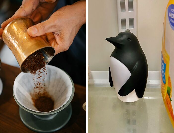 Leftover coffee grounds can absorb unwanted odors and leave your fridge smelling delightful. Simply place them in an open container on a shelf. Or, for a more whimsical approach, try the Cute Chill Bill Refrigerator Deodorizer. This adorable penguin-shaped container holds baking soda, effectively neutralizing odors while adding a touch of personality to your fridge.