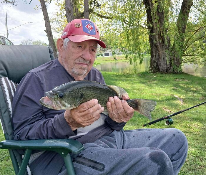 At 102, Grandpa Is Still Out Fishing With A Worm