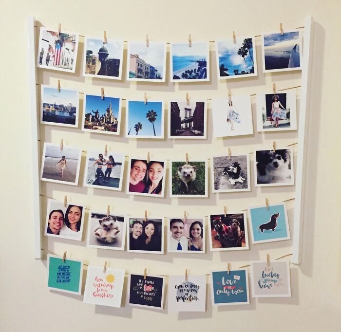 Turn Your Dorm Wall Into A Masterpiece With Picture Hanging Lines – It's Like A Pinterest Board, But Way More Stylish