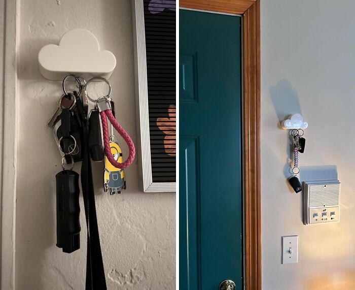 Stop The Endless Key Hunts! This White Cloud Magnetic Wall Key Holder Is The Answer To Your Forgetful Ways