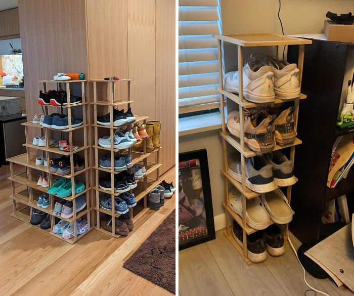 Vertical Storage Is The Name Of The Game In A Dorm Room, And This Tall Narrow Shoe Rack Is Here To Help You Win