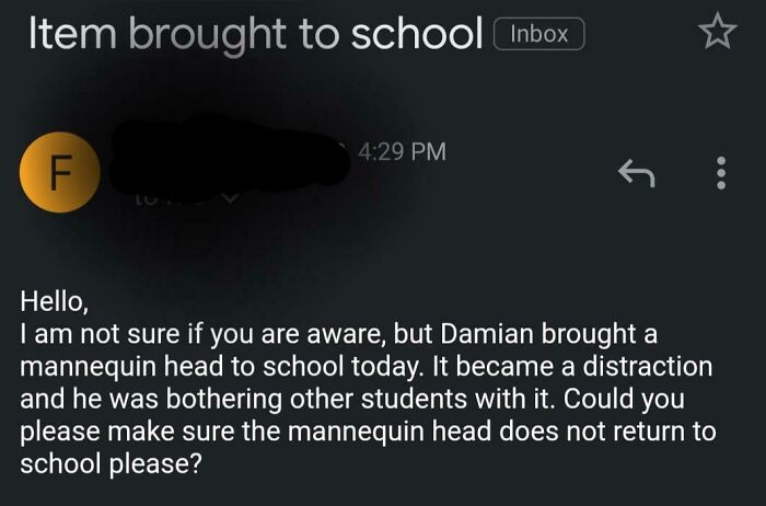 The Email I Got From My 8-Year-Old's Teacher Today Had Me Dying Of Laughter. Do You Know How Hard It Is To Enforce A Consequence When Trying Not To Laugh?