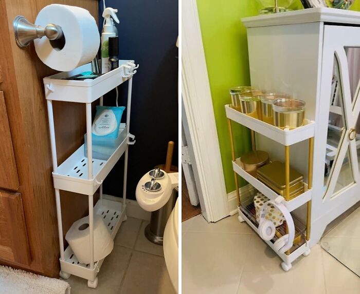 Laundry Day Just Got A Whole Lot Less Chaotic, Thanks To This Mobile Shelving Unit