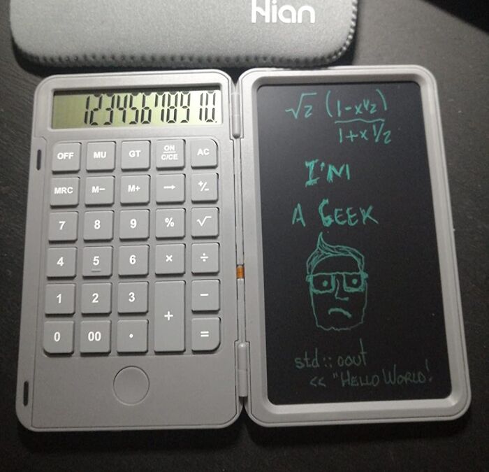 Crunch Numbers And Doodle Masterpieces On This Large Display Office Desk Calculator With Erasable Writing Table