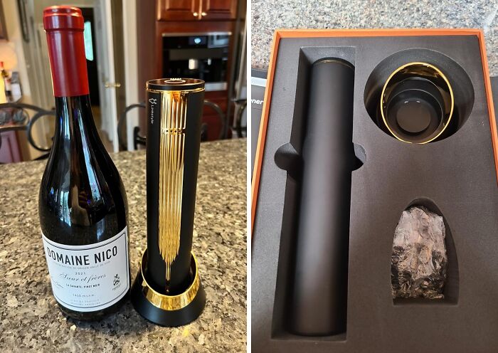 No More Wrestling With Stubborn Corks! This Electric Wine Bottle Opener Makes Opening A Bottle Of Wine As Easy As Pressing A Button