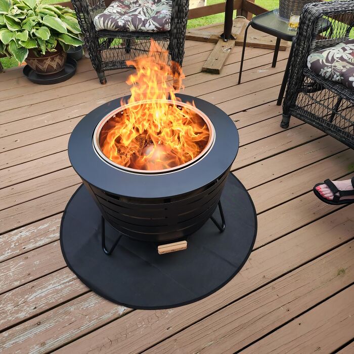 Gather 'Round This Smokeless Wood Burning Patio Fire Pit For Cozy Nights Under The Stars, Without Smelling Like A Campfire The Next Morning