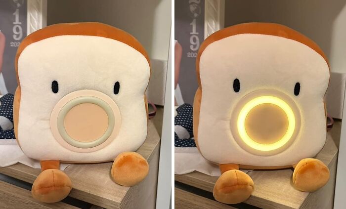 This Plush Toast Alarm Clock Is So Cute, You'll Almost Want To Sleep Through Your Alarm Just To Cuddle With It A Little Longer