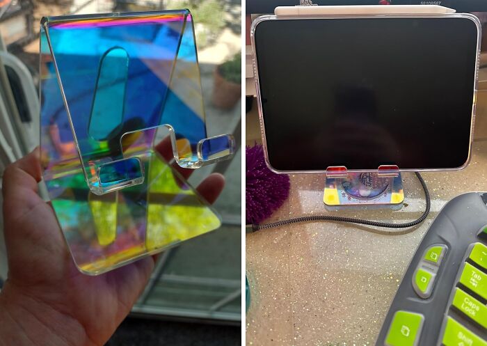 Take-A-Stand In Style: Iridescent Holder For Smartphones & Tablets