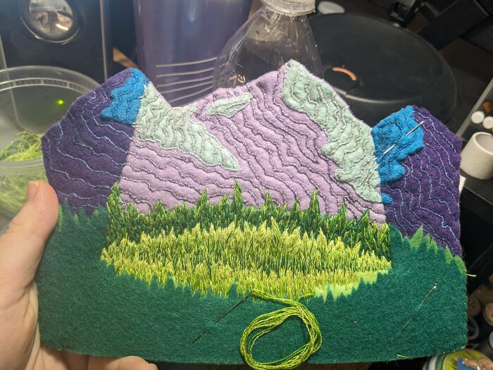 Progress On UFO Jacket: Landscape Patch Is Done!