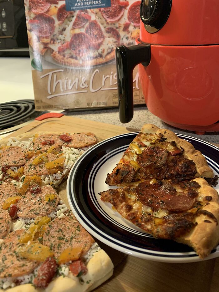 You Can Cut An Uncooked Frozen Pizza And Put The Slices In The Air Fryer For A Quick Slice!