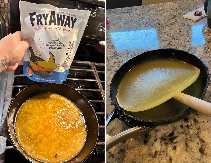 Fry Up Your Favorite Foods Guilt-Free With This Fryaway Pan Fry Cooking Oil Solidifier - It's The Sustainable Solution To Disposing Of Used Cooking Oil