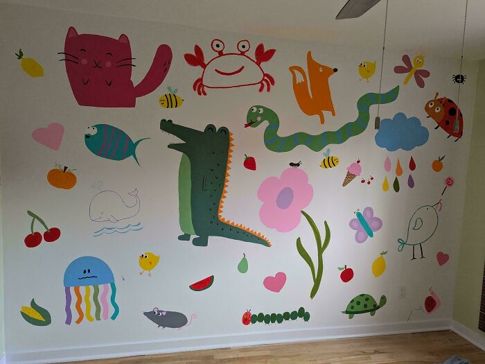 Did A Doodle Wall For Daughter's Bedroom