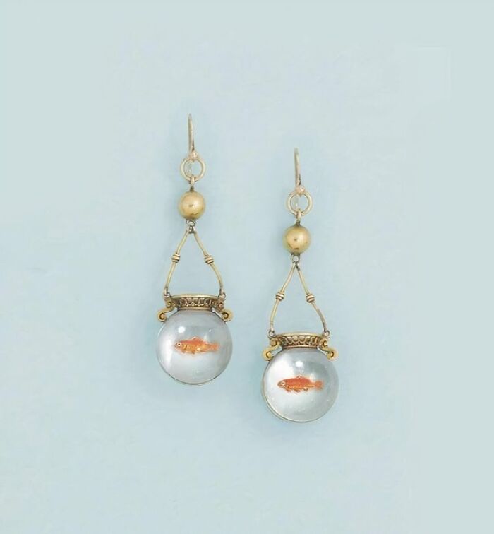 A Pair Of Victorian Reverse Painted Crystal Intaglio Earrings, 1870