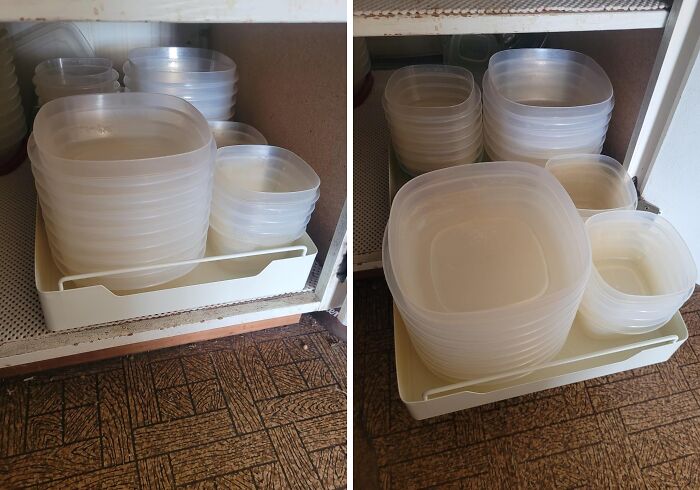 No More Digging Through A Black Hole Of Tupperware! This Pull Out Cabinet Organizer Makes Finding What You Need A Breeze