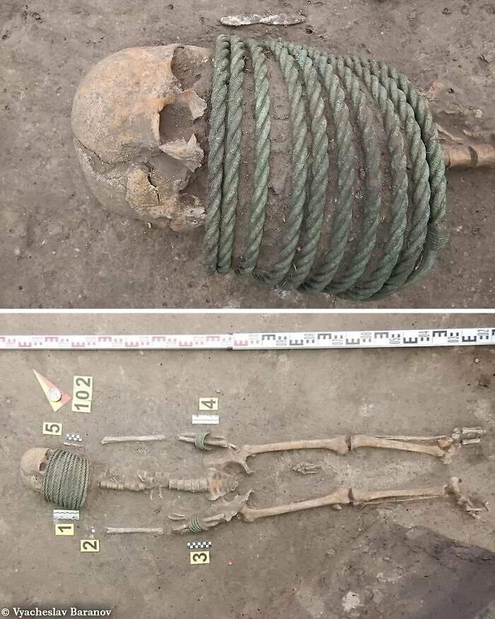 Archaeologists In Ukraine Have Unearthed A 1,000-Year-Old Cemetery And A Number Of Skeletons Buried With Rings Around Their Necks And Buckets At Their Feet