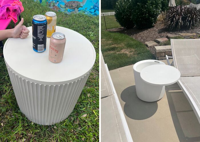 This Outdoor Cooler Side Table Is The Ultimate Backyard Wingman, Keeping Your Drinks Cool And Your Snacks Within Reach