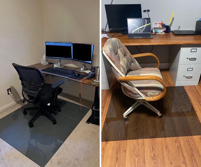 Upgrade Your Workspace (And Save Your Carpet) With This Sleek And Durable Tempered Glass Floor Mat