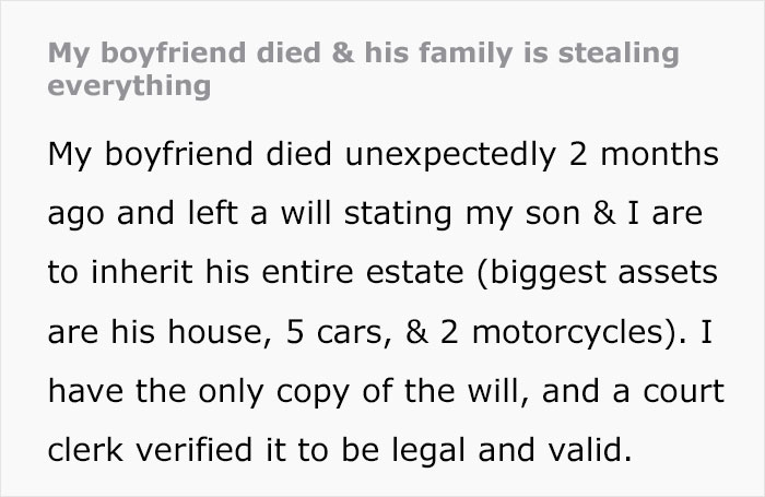 Woman Is Confused After Her BF Suddenly Passes Away, His Family Starts Taking All His Stuff