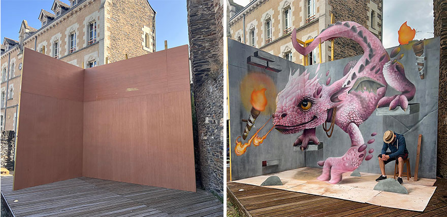 French Street Artist Paints 3D Graffiti And It’s Not For The Faint Of Heart ( New Pics)