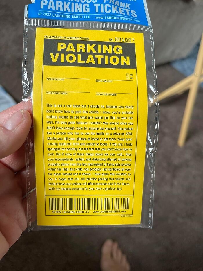 Is Your Friend's Parking Always A Little Too Perfect? Time To Mess With Their Karma With These Prank Parking Tickets