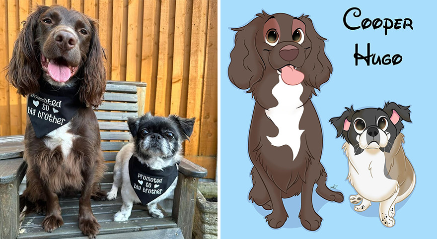 Artist Creates Cute Pet Portraits That Turn Them Into Disney Movie Characters (22 New Pics)