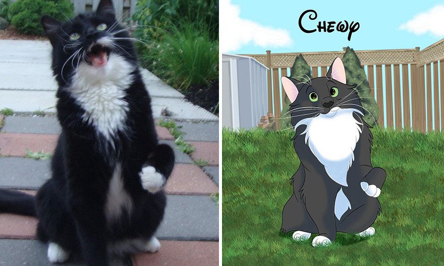 Artist Creates Cute Pet Portraits That Turn Them Into Disney Movie Characters (22 New Pics)