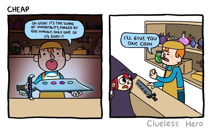 Relatable "Clueless Hero" Comics For Video Game Fans