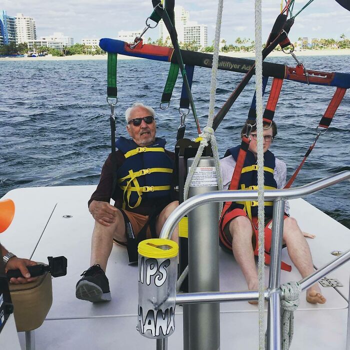 Doesn't Every Grandpa Celebrate His 88th Birthday By Parasailing?