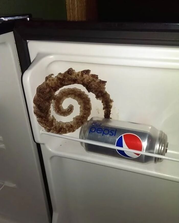 This Frozen Diet Pepsi Exploded Into A Spiral