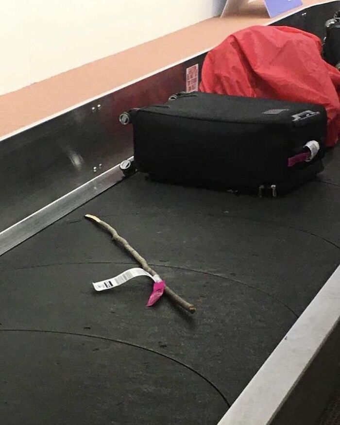 A Stick On The Baggage Carousel