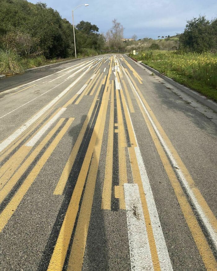 A Street Where Workers Practice Painting Lines