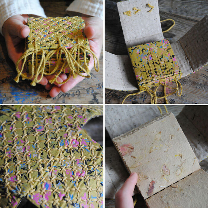 Coptic Box-Style Binding With Flower Petal-Included Paper And Pure Silk Fabric: My Covid Lockdown Masterclass Featuring Days Of Sashiko Embroidery