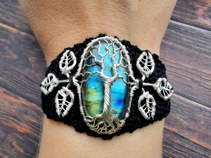 I Made A Tree Bracelet By Combining My Two Passions, Wire Wrapping And Crocheting