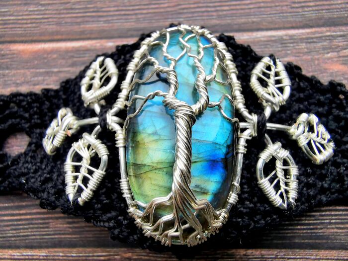 I Made A Tree Bracelet By Combining My Two Passions, Wire Wrapping And Crocheting