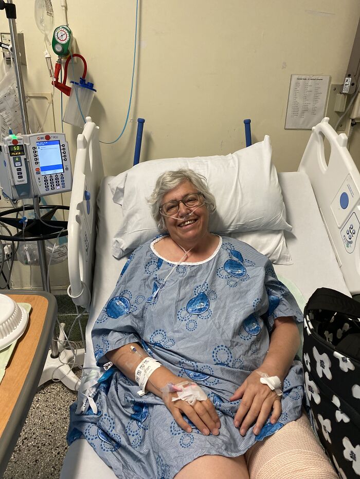 Smiling After Knee Replacement. July 8. Age 75:5